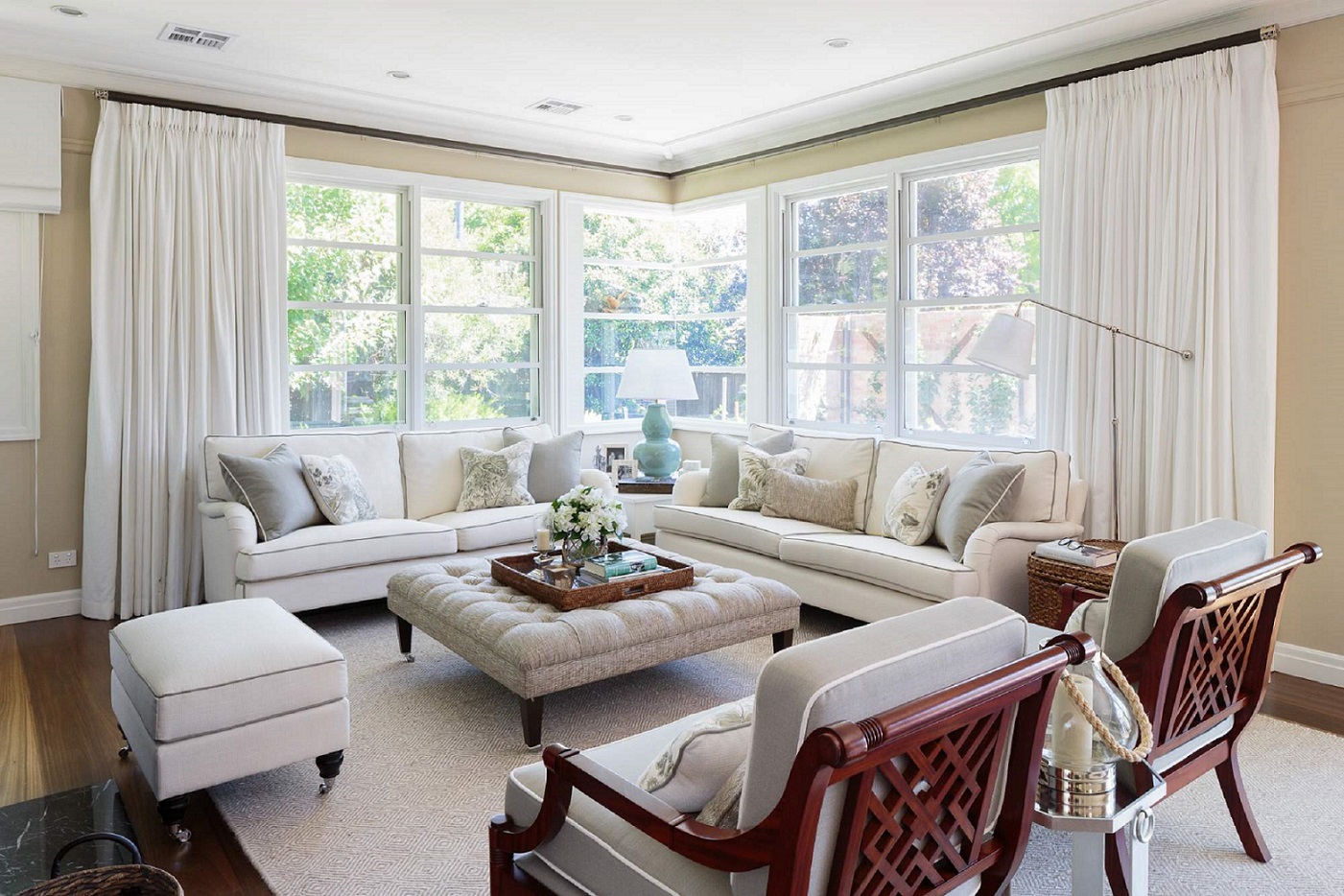 hamptons style living room reid thick white drapery classic furniture