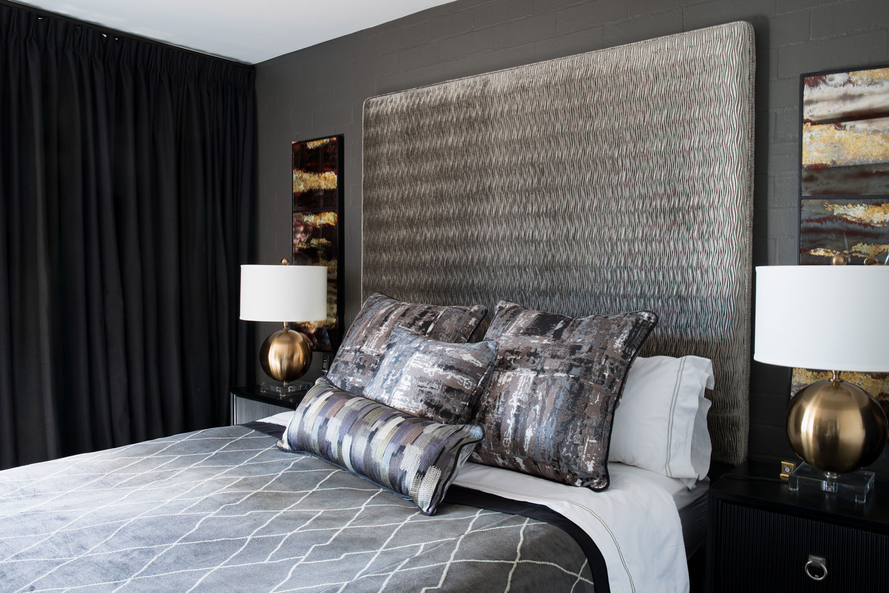 silver and gold bedroom kingston bachelor pad design luxurious sophisticated masculine